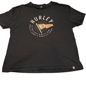 Hurley Men's‎ Black and Orange T-shirt